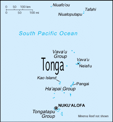 Map of Tonga